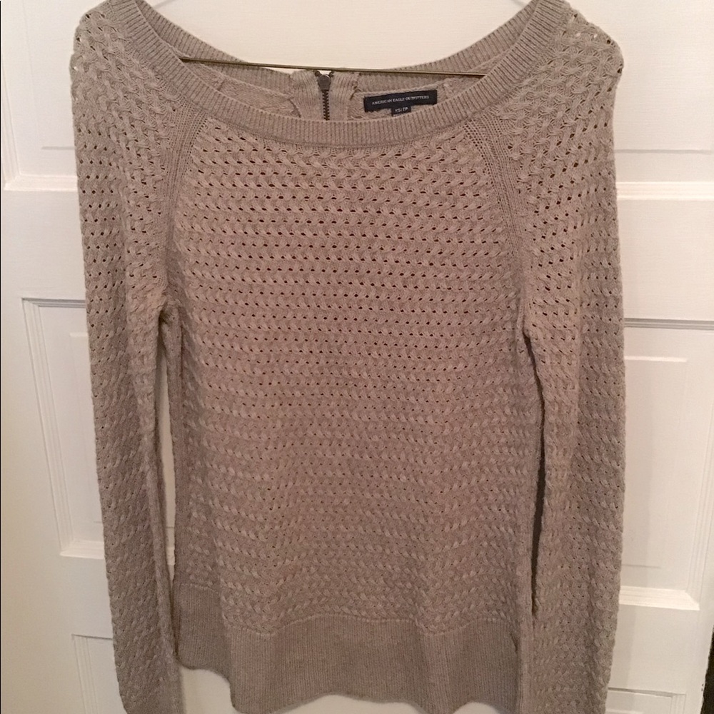 Beige Wide neck Sweater